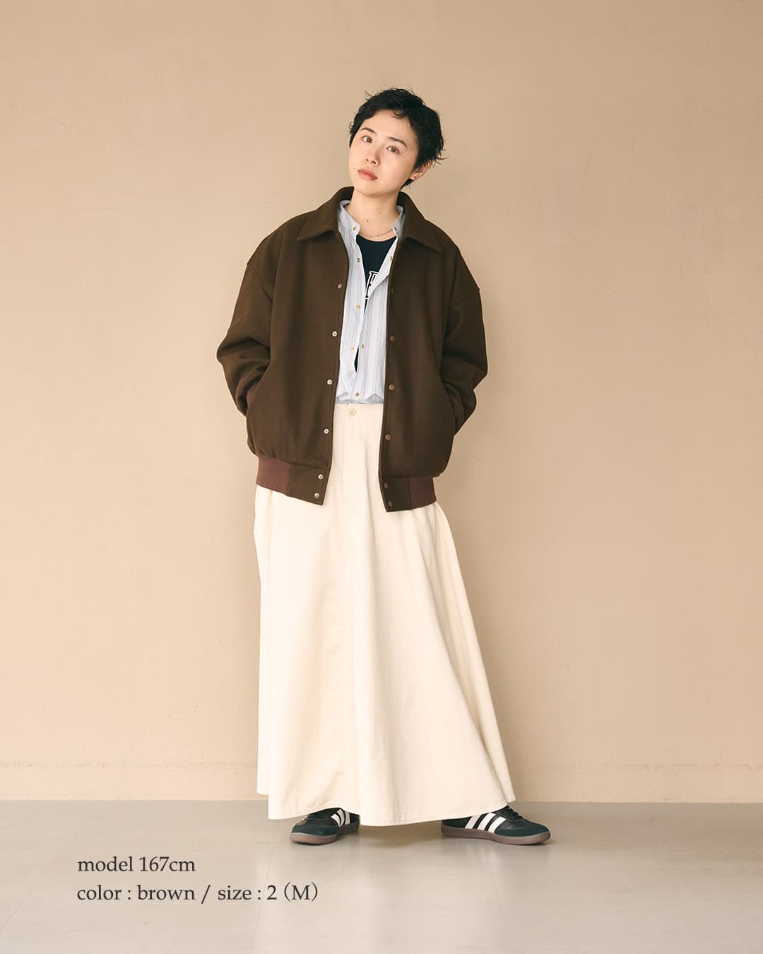KHA:KI圧縮ニット ルーズ バーシティ ジャケット LOOSE VARSITY JACKET mil26fjk3260