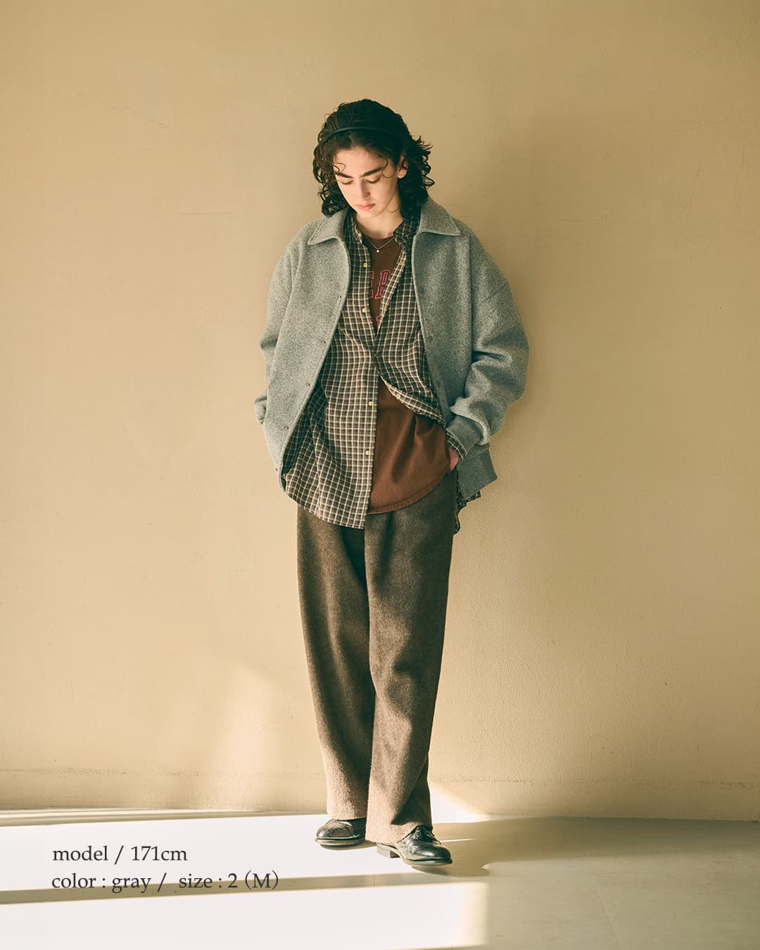 KHA:KI圧縮ニット ルーズ バーシティ ジャケット LOOSE VARSITY JACKET mil26fjk3260