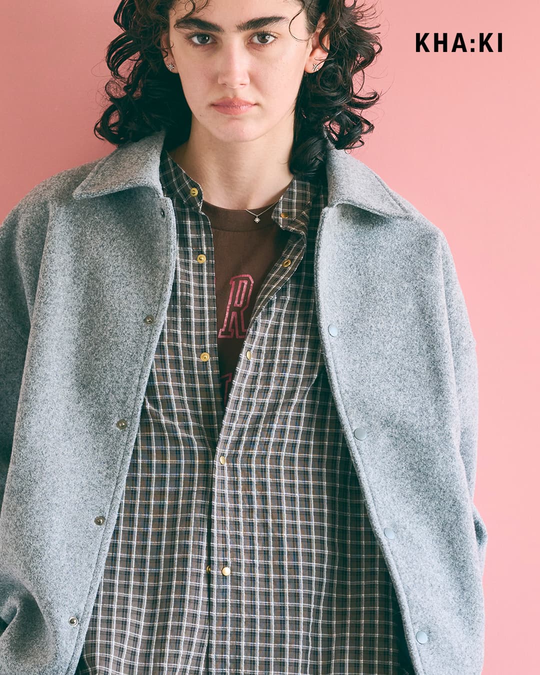KHA:KI圧縮ニット ルーズ バーシティ ジャケット LOOSE VARSITY JACKET mil26fjk3260
