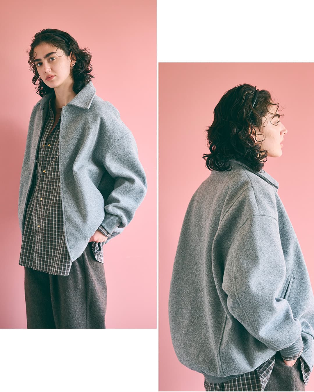 KHA:KI圧縮ニット ルーズ バーシティ ジャケット LOOSE VARSITY JACKET mil26fjk3260