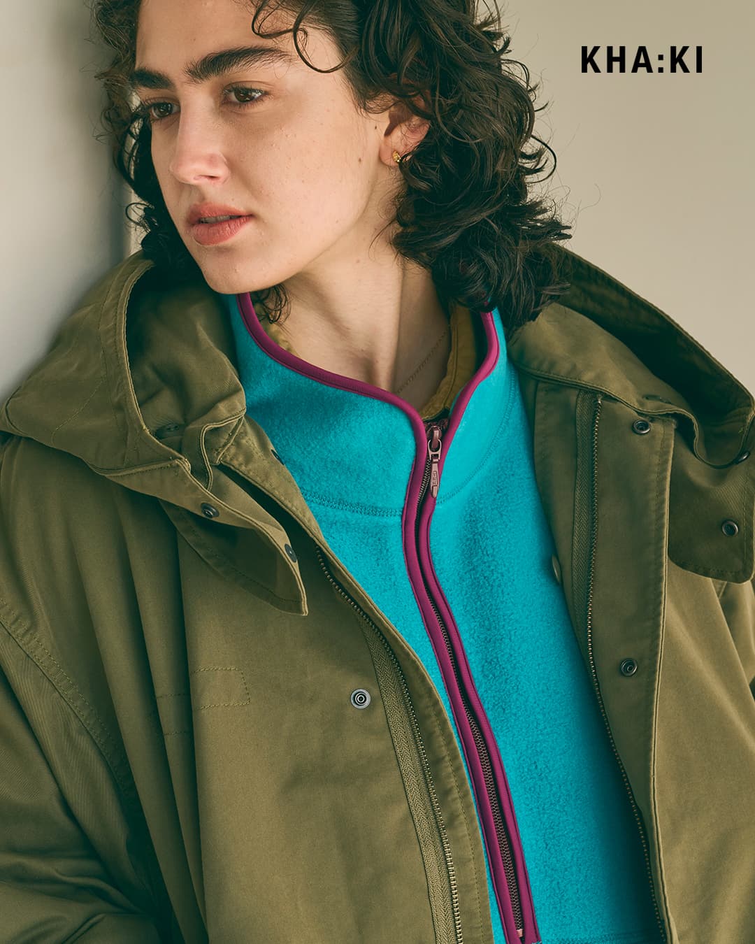 KHA:KIフリース ハーフジップ ロングプルオーバー HALF ZIP FLEECE LONG P/O mil26fop3110
