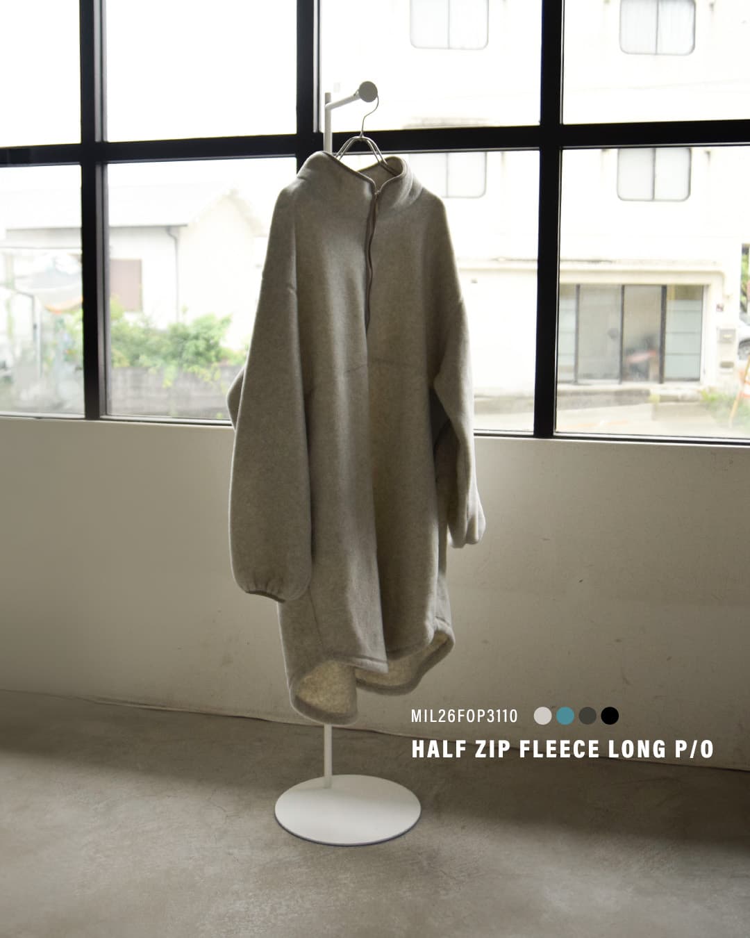 KHA:KIフリース ハーフジップ ロングプルオーバー HALF ZIP FLEECE LONG P/O mil26fop3110