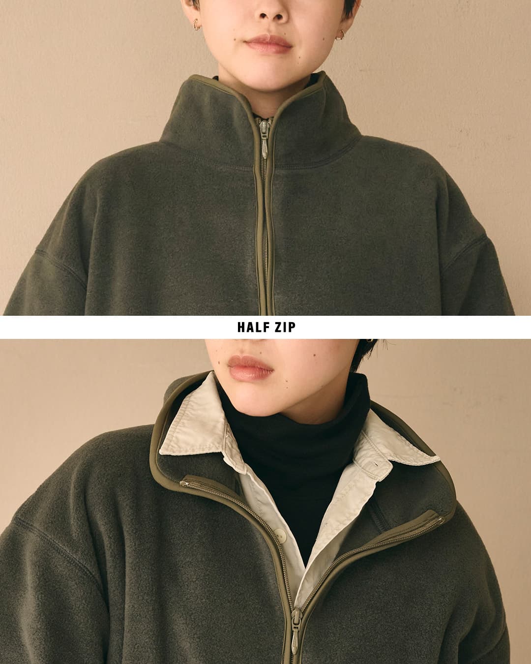 KHA:KIフリース ハーフジップ ロングプルオーバー HALF ZIP FLEECE LONG P/O mil26fop3110