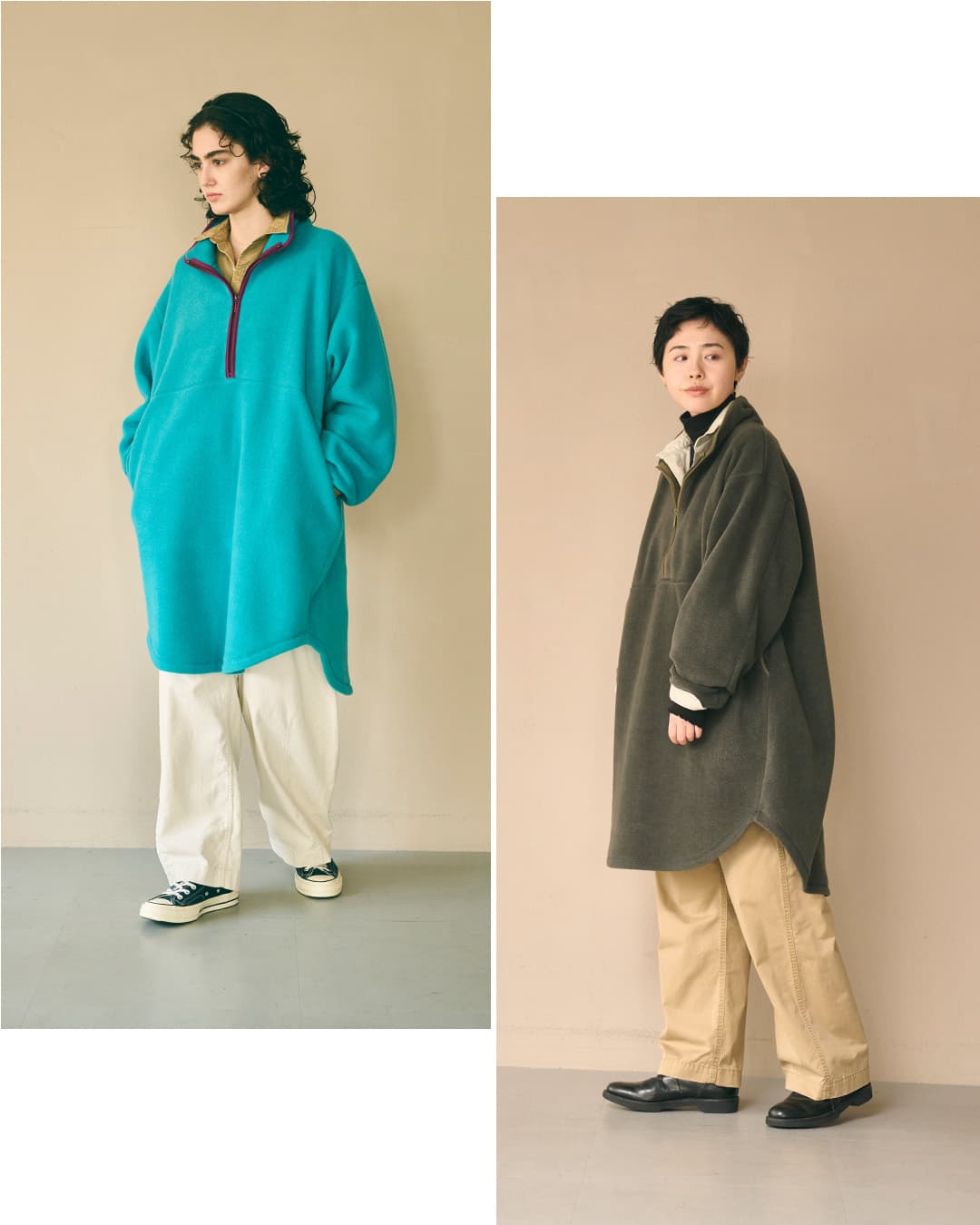 KHA:KIフリース ハーフジップ ロングプルオーバー HALF ZIP FLEECE LONG P/O mil26fop3110