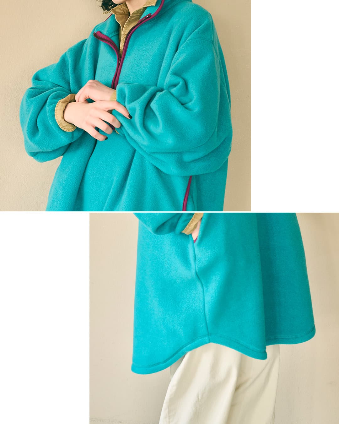 KHA:KIフリース ハーフジップ ロングプルオーバー HALF ZIP FLEECE LONG P/O mil26fop3110