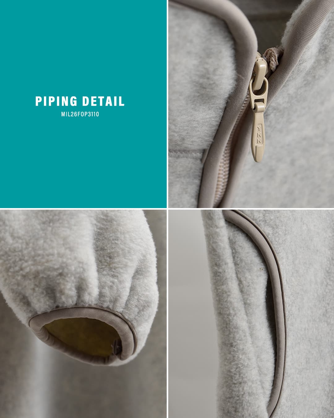 KHA:KIフリース ハーフジップ ロングプルオーバー HALF ZIP FLEECE LONG P/O mil26fop3110