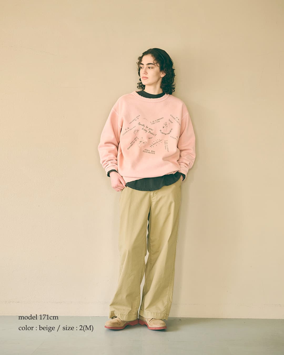 KHA:KI(カーキ)フェードコットンツイル ミリタリー ワイドパンツ TYPE-45 TROUSERS mil26fpt3262