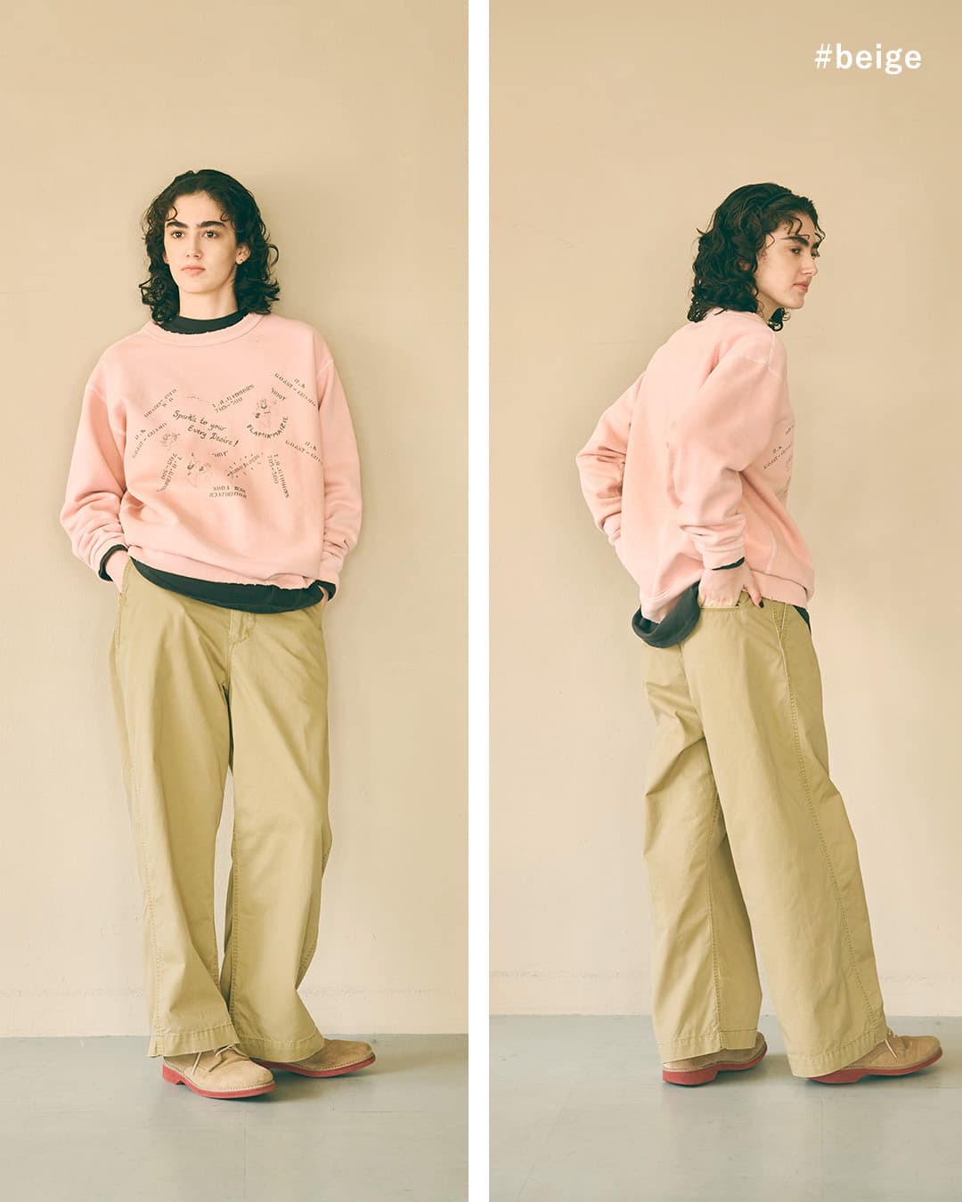 KHA:KI(カーキ)フェードコットンツイル ミリタリー ワイドパンツ TYPE-45 TROUSERS mil26fpt3262