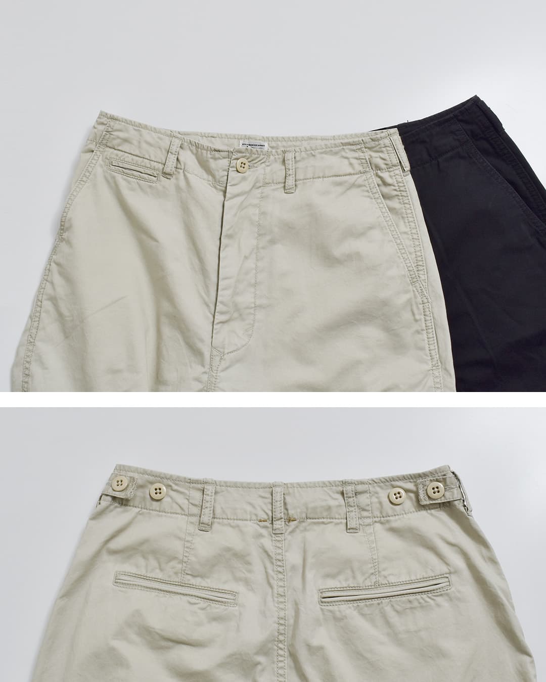KHA:KI(カーキ)フェードコットンツイル ミリタリー ワイドパンツ TYPE-45 TROUSERS mil26fpt3262