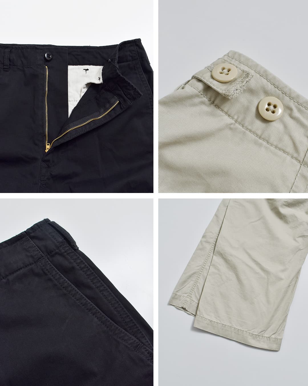 KHA:KI(カーキ)フェードコットンツイル ミリタリー ワイドパンツ TYPE-45 TROUSERS mil26fpt3262