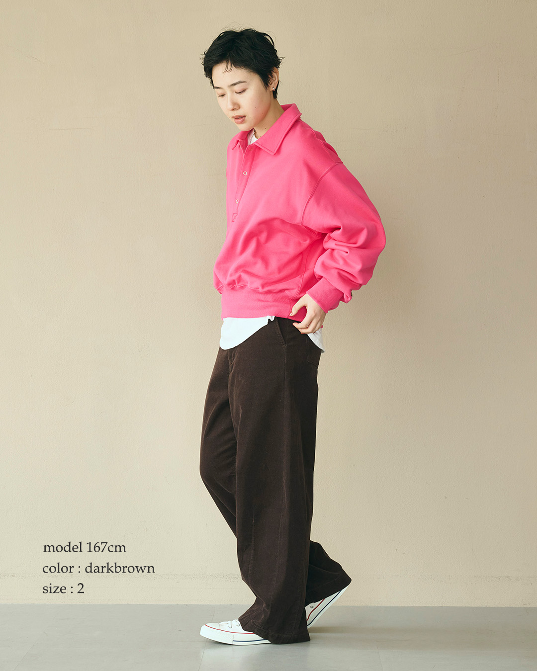 KHA:KIコーデュロイ コクーンワイドパンツ OVAL CORD TROUSERS mil26fpt3263