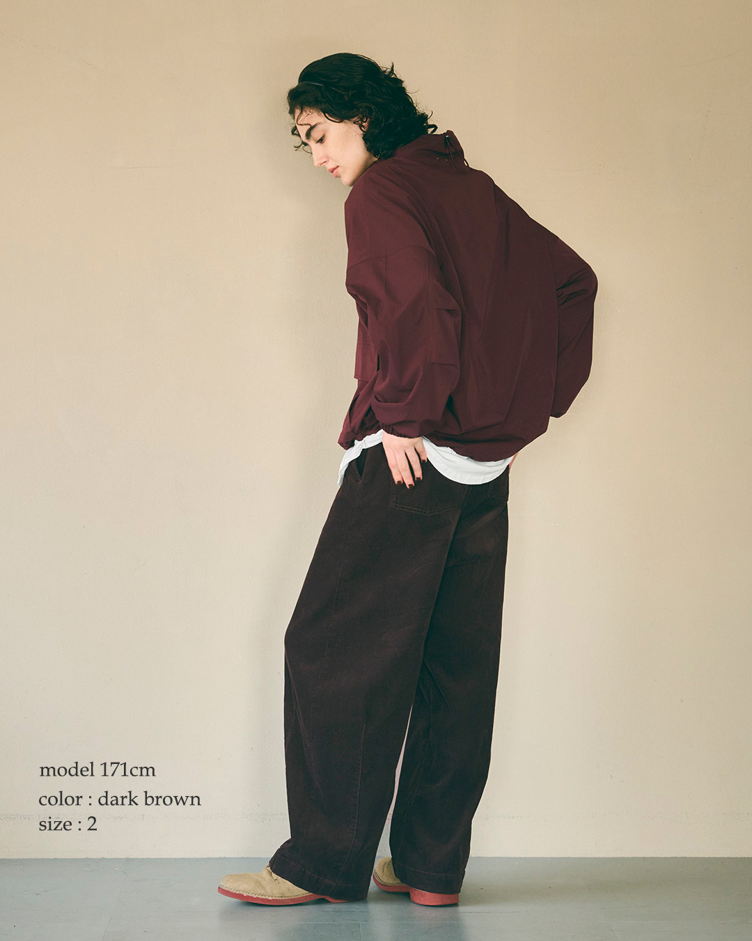 KHA:KIコーデュロイ コクーンワイドパンツ OVAL CORD TROUSERS mil26fpt3263
