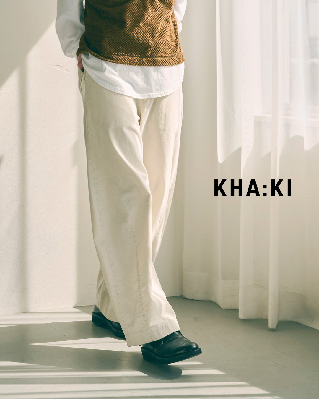 KHA:KIコーデュロイ コクーンワイドパンツ OVAL CORD TROUSERS mil26fpt3263