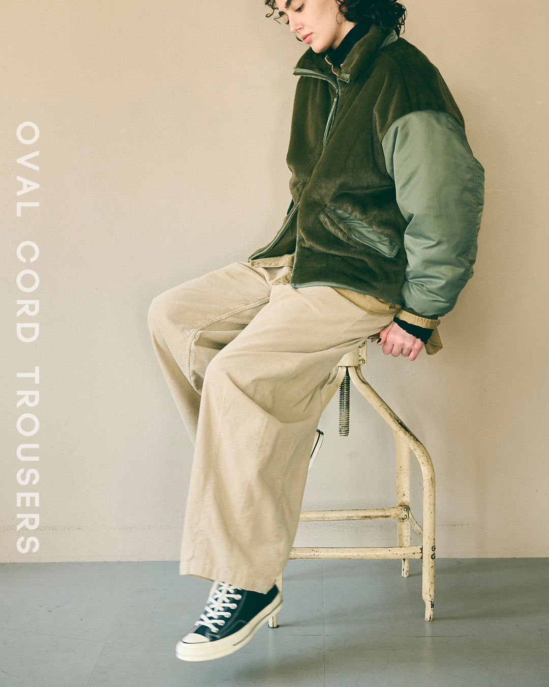 KHA:KIコーデュロイ コクーンワイドパンツ OVAL CORD TROUSERS mil26fpt3263