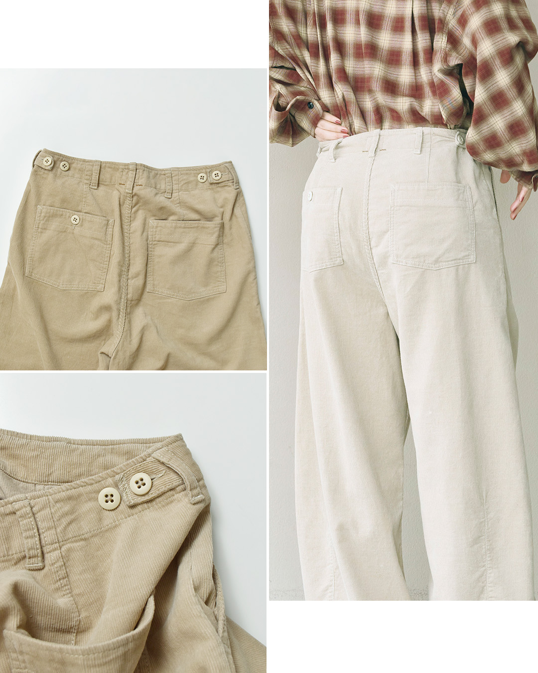 KHA:KIコーデュロイ コクーンワイドパンツ OVAL CORD TROUSERS mil26fpt3263
