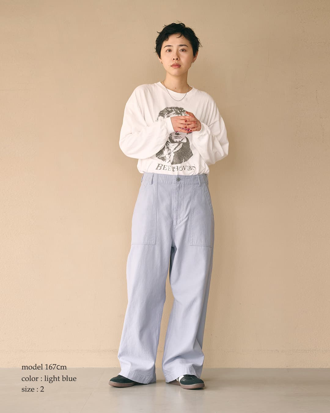 KHA:KIコットンルーズバックサテン ワイド ファティーグパンツ WIDE FATIGUE TROUSERS mil26fpt3264