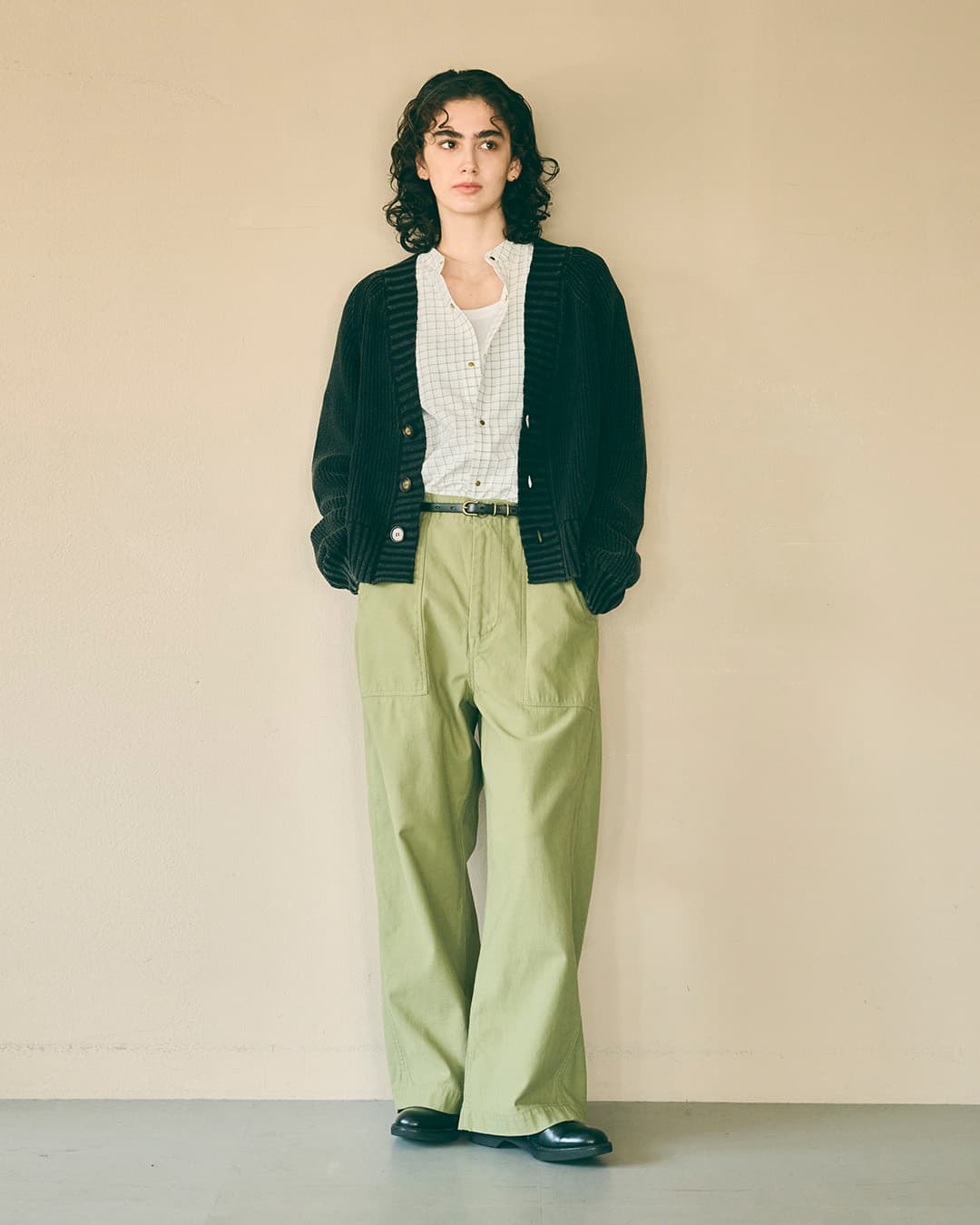 KHA:KIコットンルーズバックサテン ワイド ファティーグパンツ WIDE FATIGUE TROUSERS mil26fpt3264