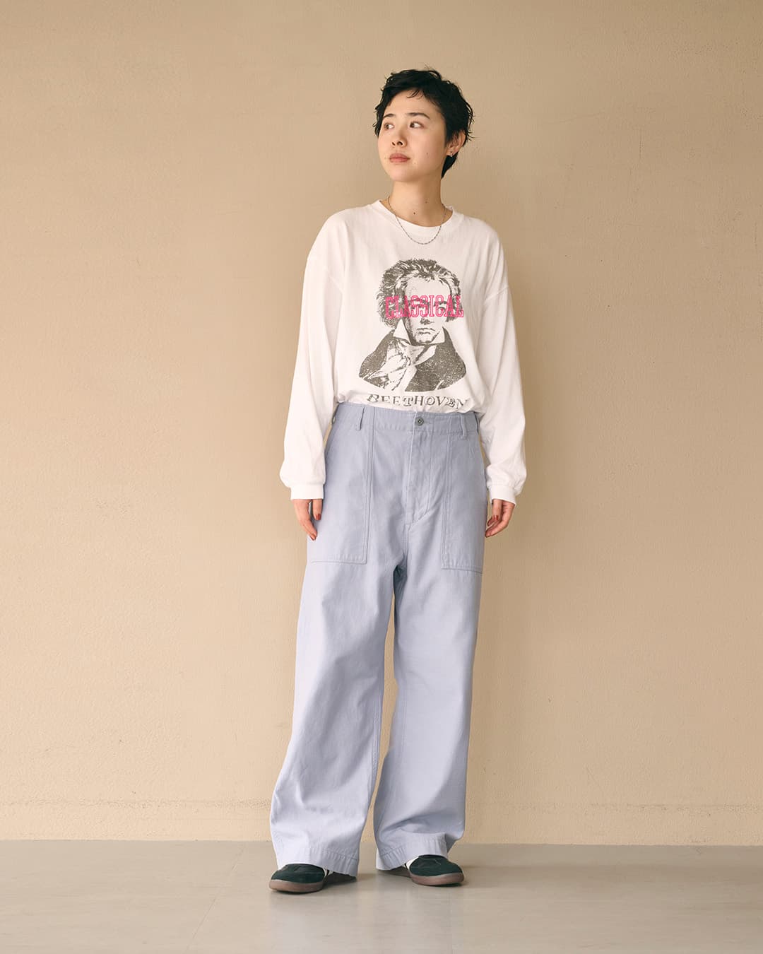 KHA:KIコットンルーズバックサテン ワイド ファティーグパンツ WIDE FATIGUE TROUSERS mil26fpt3264