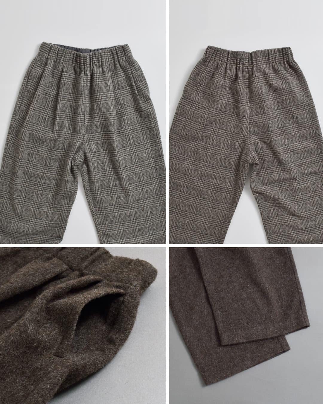 KHA:KI(カーキ)尾州リサイクルウール 起毛 2タック ワイドパンツ RE-WOOL 2TCUK PANTS mil26fpt3267