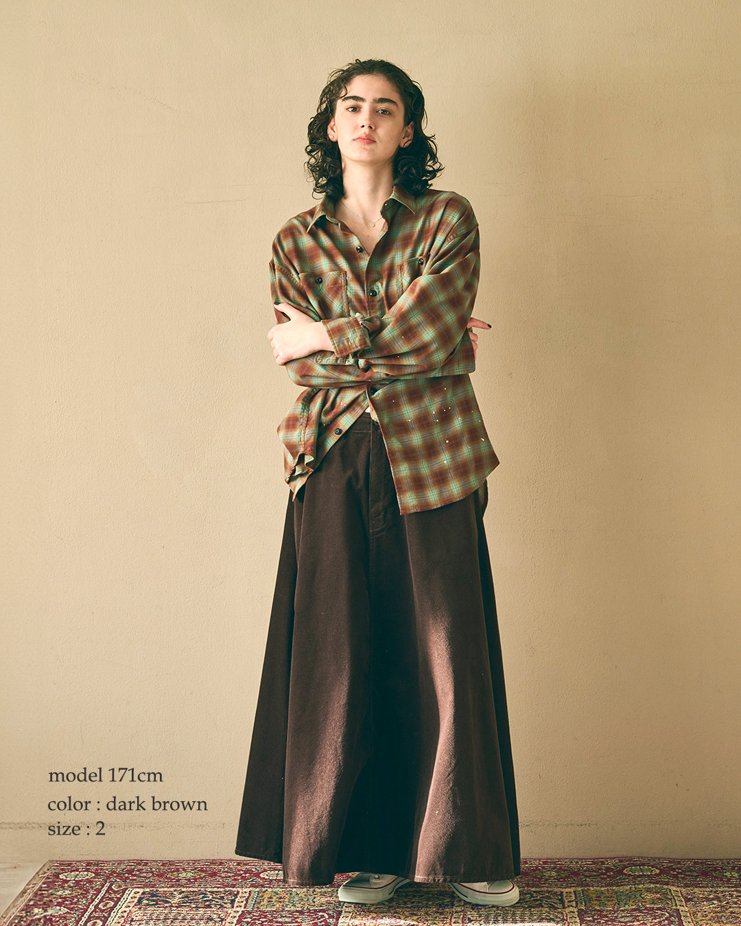 KHA:KIコーデュロイ フレアロングスカート CORD FLARED SKIRT mil26fsk3107