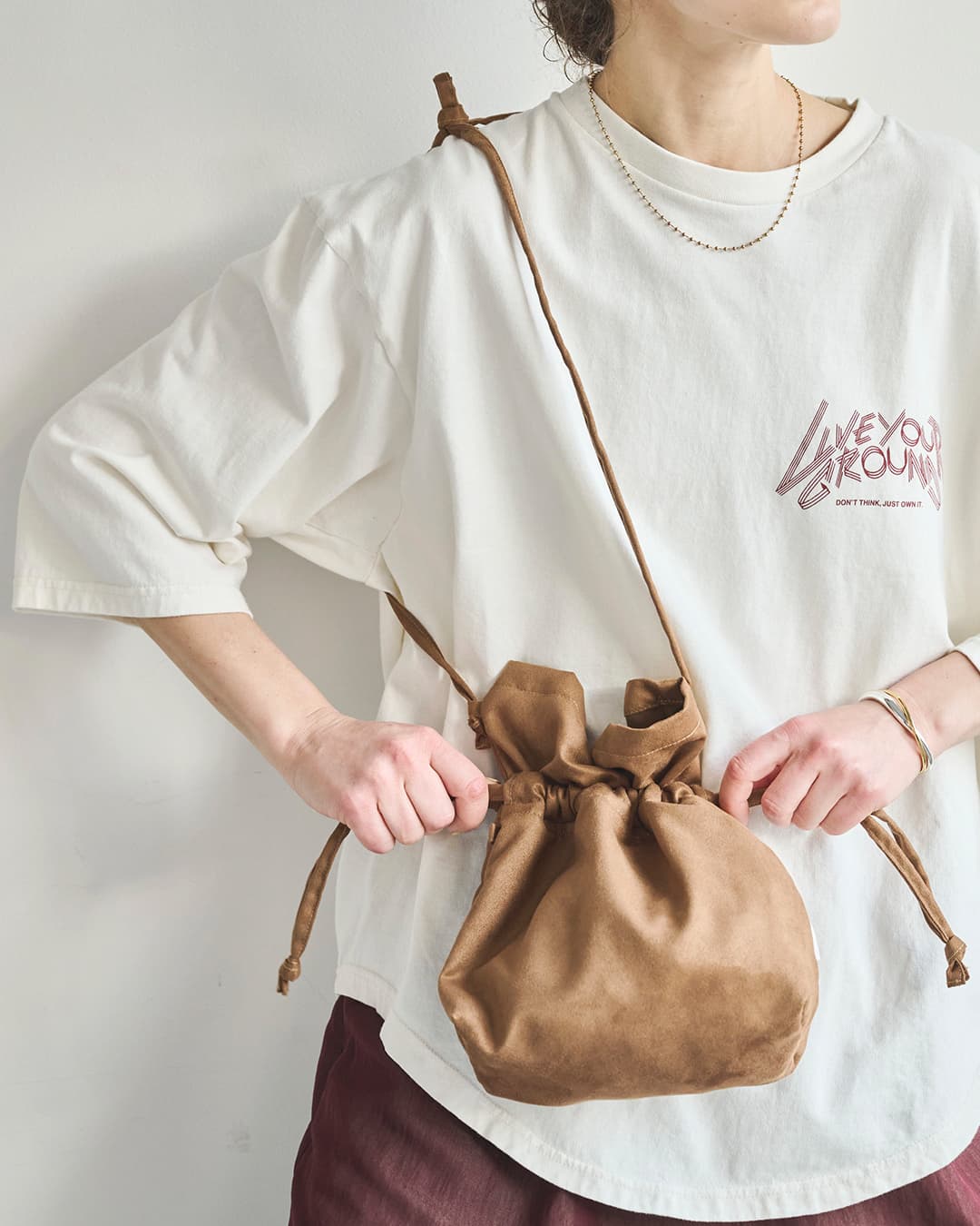 KHA:KI(カーキ)スエードライク マルチ コンバーチブルバッグ SUEDE CONVERTIBLE BAG mil26sbg3048