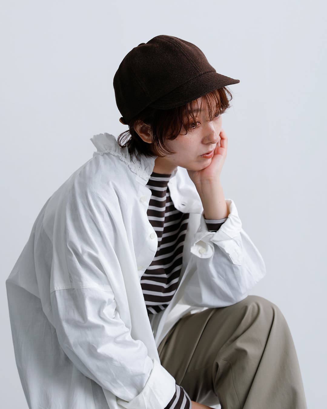 Nine Tailorツイード 6パネル キャップ Lymington Cap n-196-same3