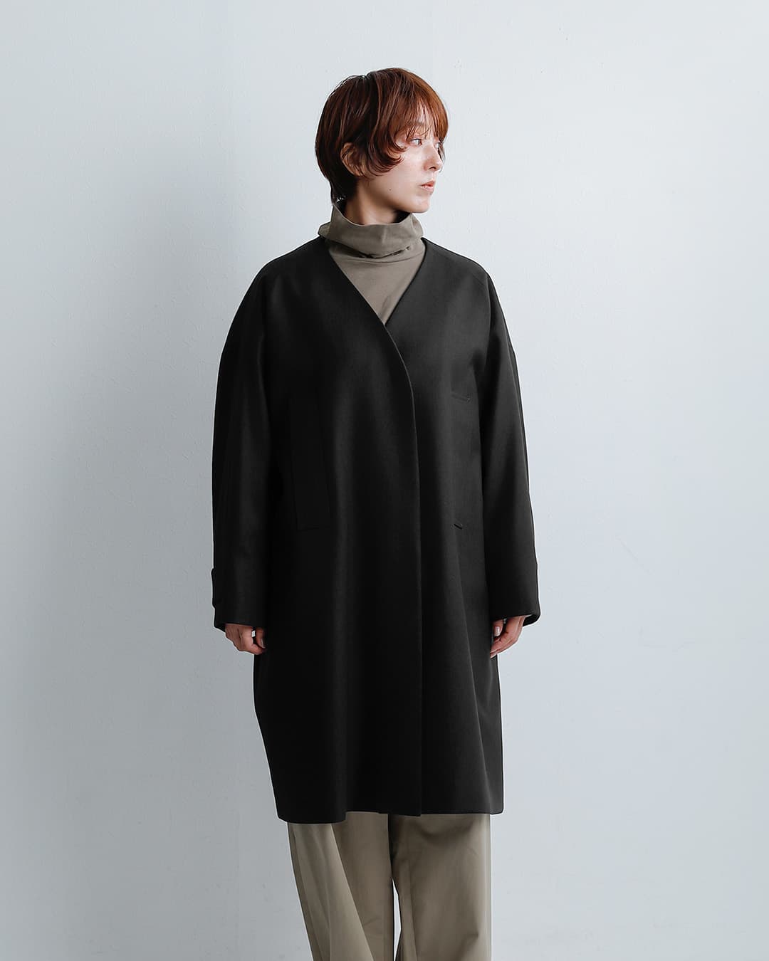 nooySUPER120s ウールフラノ レイクコート nct26a04