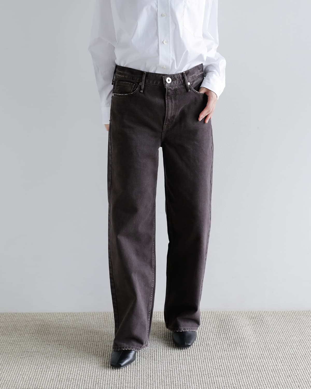 upper hights(アッパーハイツ)ミドルライズ ワイド ストレート デニム パンツ THE NIECE MID-RISE niece-midrise