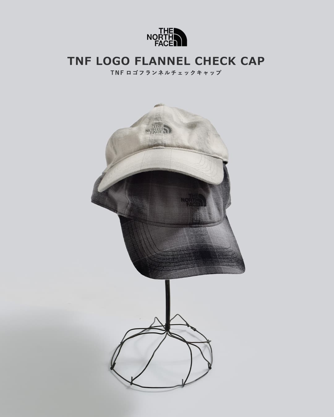 THE NORTH FACETNFロゴ フランネル チェック キャップ TNF Logo Flannel Check Cap nn42674