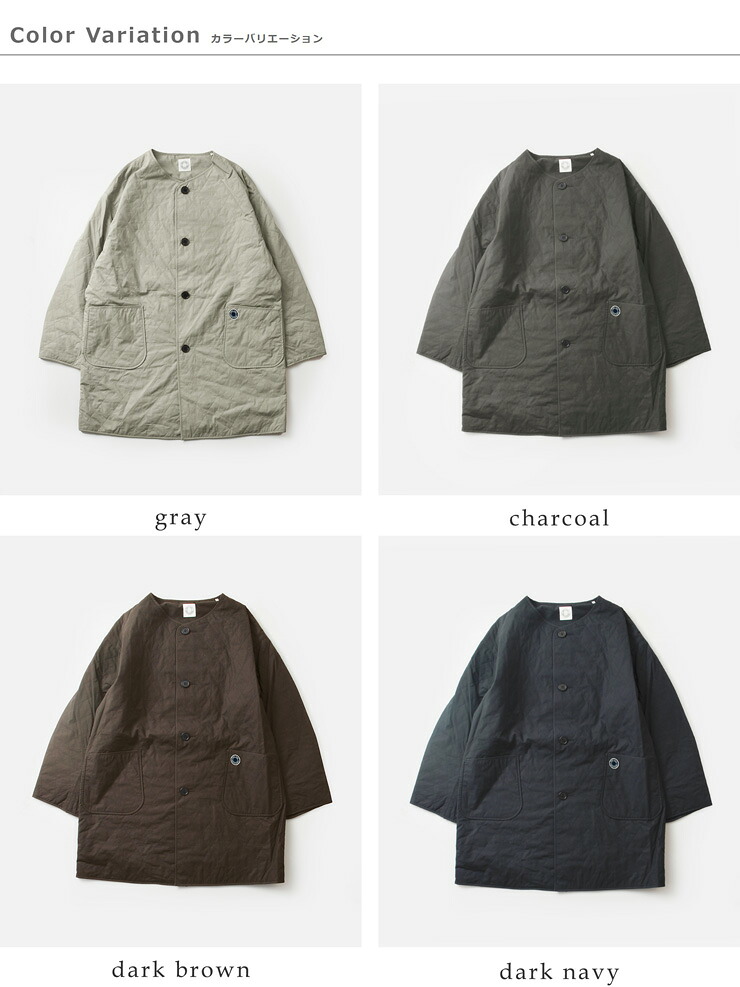 ORCIVALコットン インサレーション キルト ノーカラー コート or-a0848mty