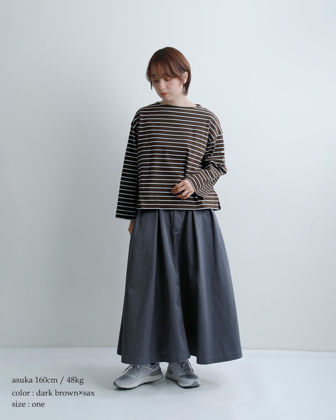 ORCIVAL(オーチバル・オーシバル)コットン天竺 ボートネック ワイドスリーブ 長袖Tシャツ or-c0554tbd