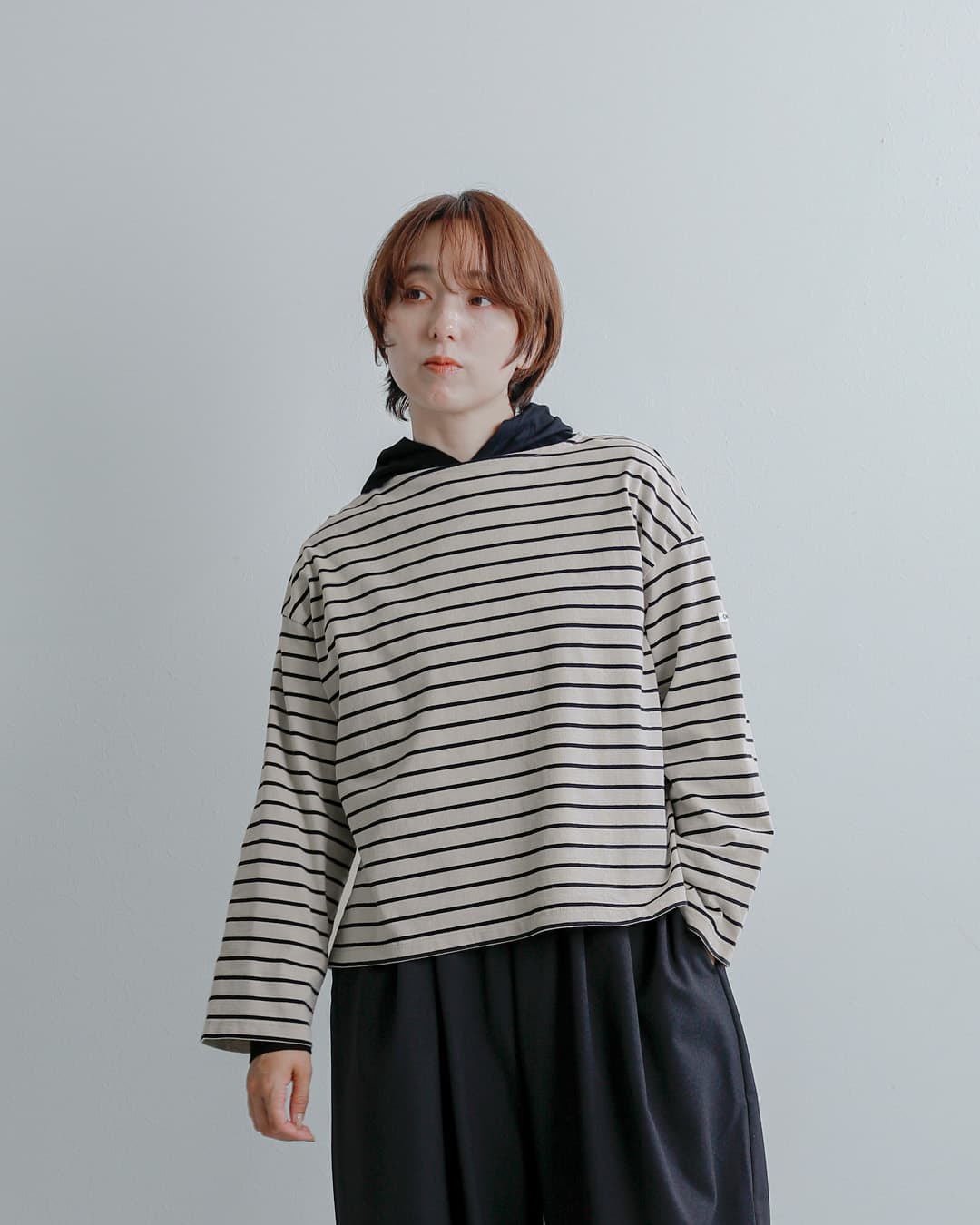 ORCIVAL(オーチバル・オーシバル)コットン天竺 ボートネック ワイドスリーブ 長袖Tシャツ or-c0554tbd