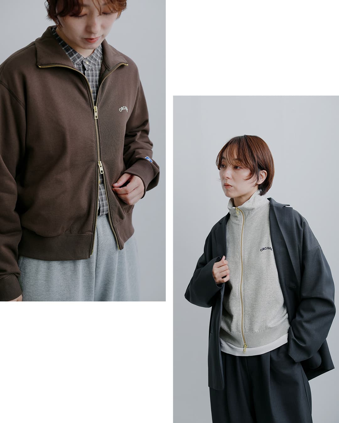 ORCIVAL(オーチバル・オーシバル)ライトフレンチテリー スタンドカラー ジップ ジャケット or-c0560maz