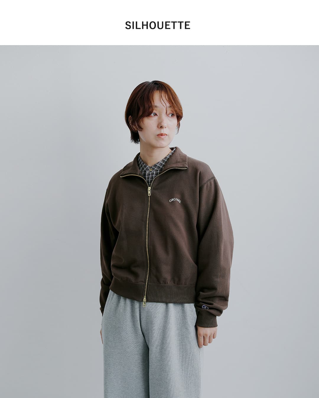 ORCIVAL(オーチバル・オーシバル)ライトフレンチテリー スタンドカラー ジップ ジャケット or-c0560maz