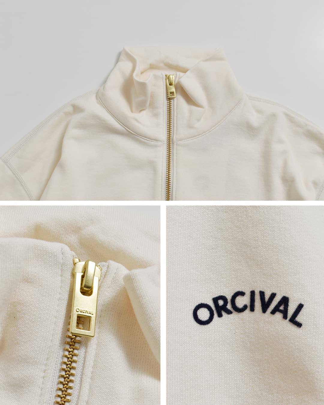 ORCIVAL(オーチバル・オーシバル)ライトフレンチテリー スタンドカラー ジップ ジャケット or-c0560maz