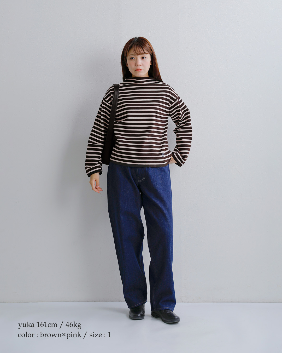 ORCIVAL(オーチバル・オーシバル)ウールプレーティング ニット ボーダー モックネック プルオーバー or-d0113cra-26aw