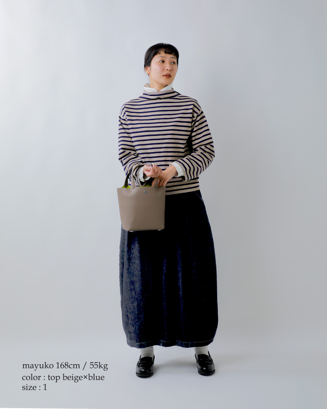 ORCIVAL(オーチバル・オーシバル)ウールプレーティング ニット ボーダー モックネック プルオーバー or-d0113cra-26aw