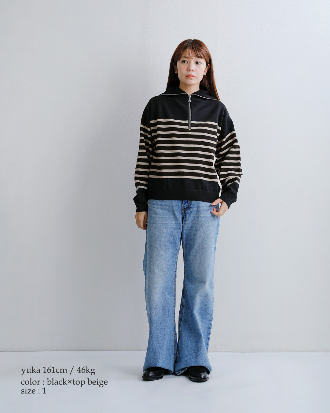 ORCIVAL(オーチバル・オーシバル)ウールプレーティング ニット ボーダー セーラーカラー プルオーバー or-d0146cra