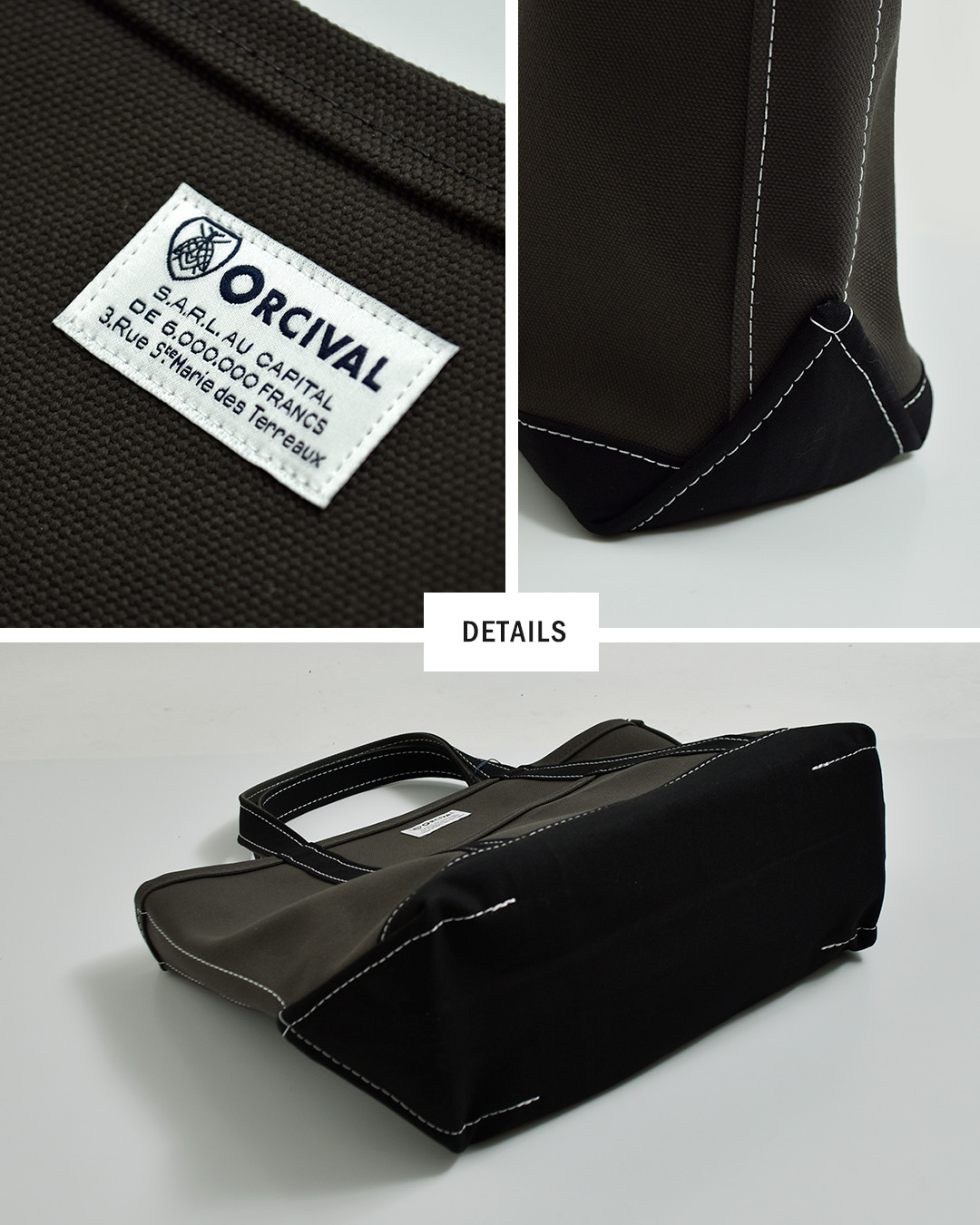 ORCIVALヘビーキャンバス 配色 トートバッグ ミディアム or-h0284kwc-bi-26aw