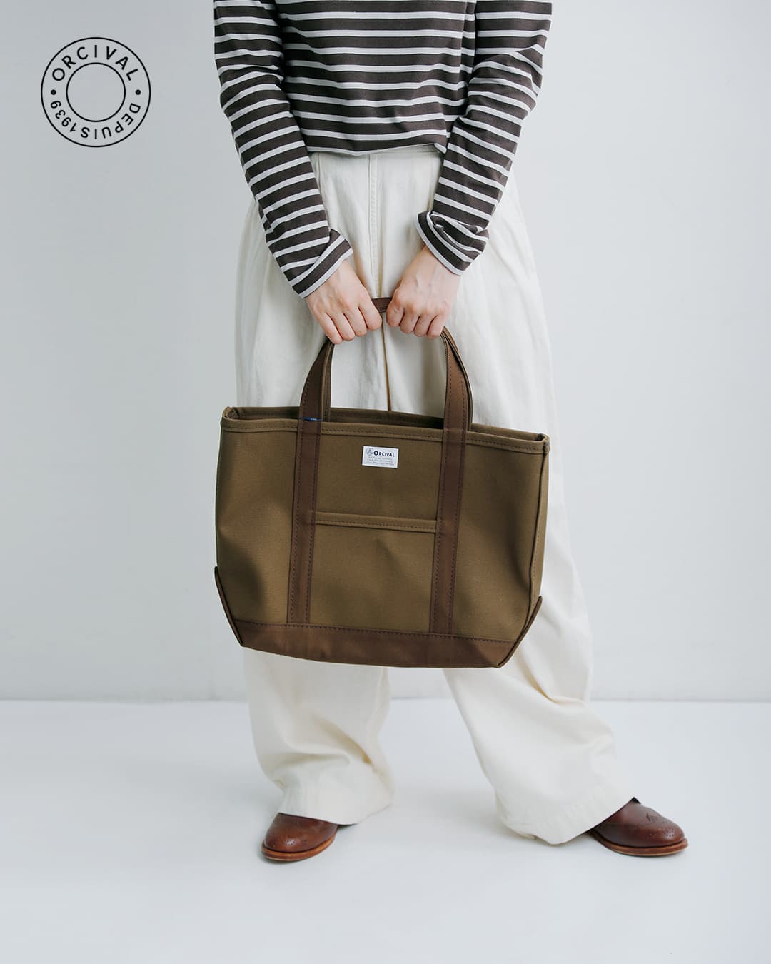 ORCIVAL(オーチバル・オーシバル)ヘビーキャンバス トートバッグ ミディアム or-h0284kwc-26aw