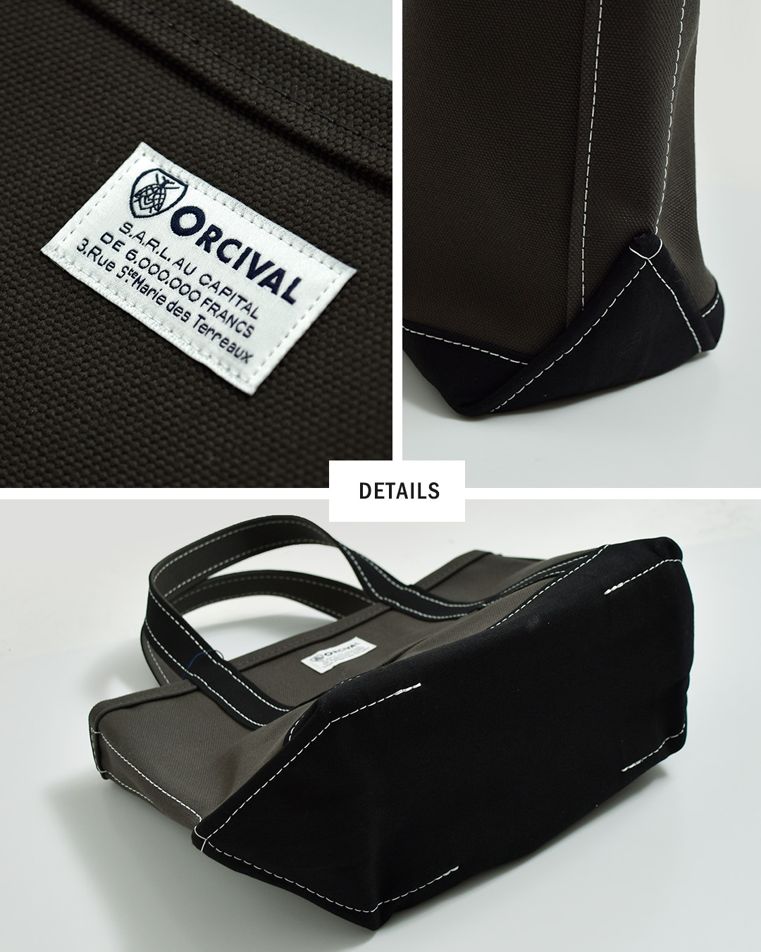 ORCIVALヘビーキャンバス 配色 トートバッグ スモール or-h0285kwc-bi-26aw