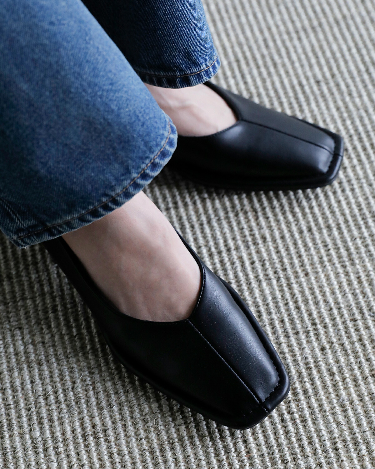 EPURE(エピュレ)センターシーム スクエアトゥ フラットシューズ OUBE Square Flats oube-sq-flats