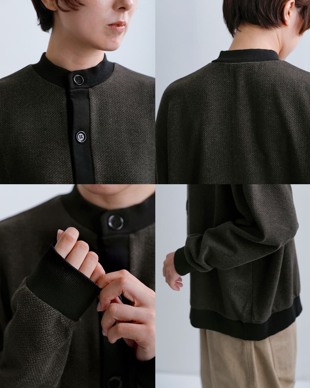 PARIS DE AOUNEウール混 クルーネック カーディガン pa244ct004