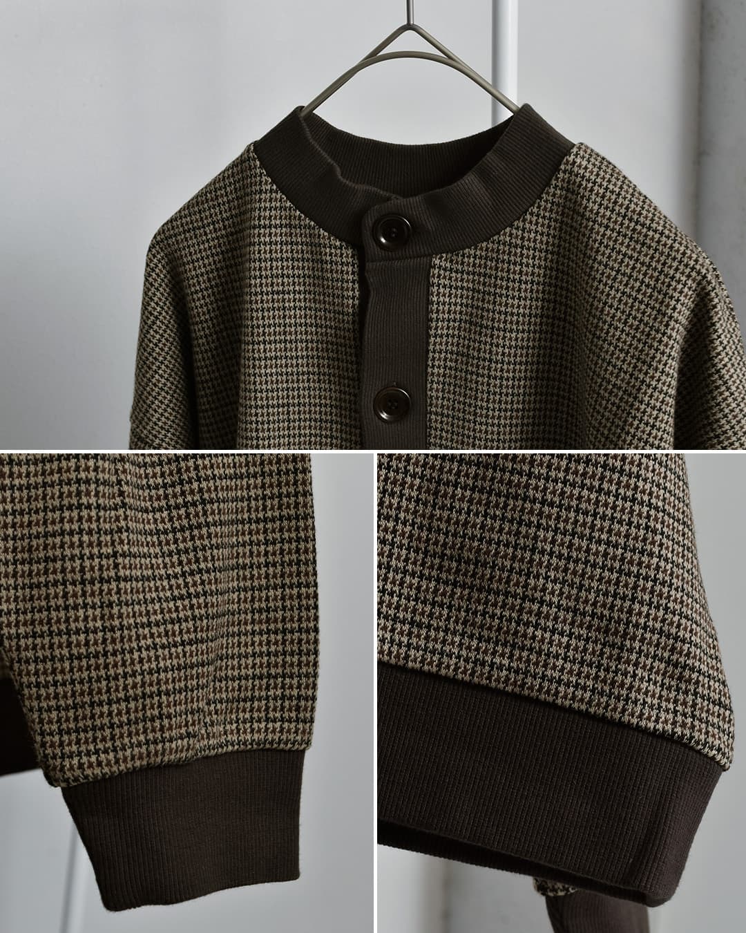 PARIS DE AOUNEウール混 クルーネック カーディガン pa244ct004