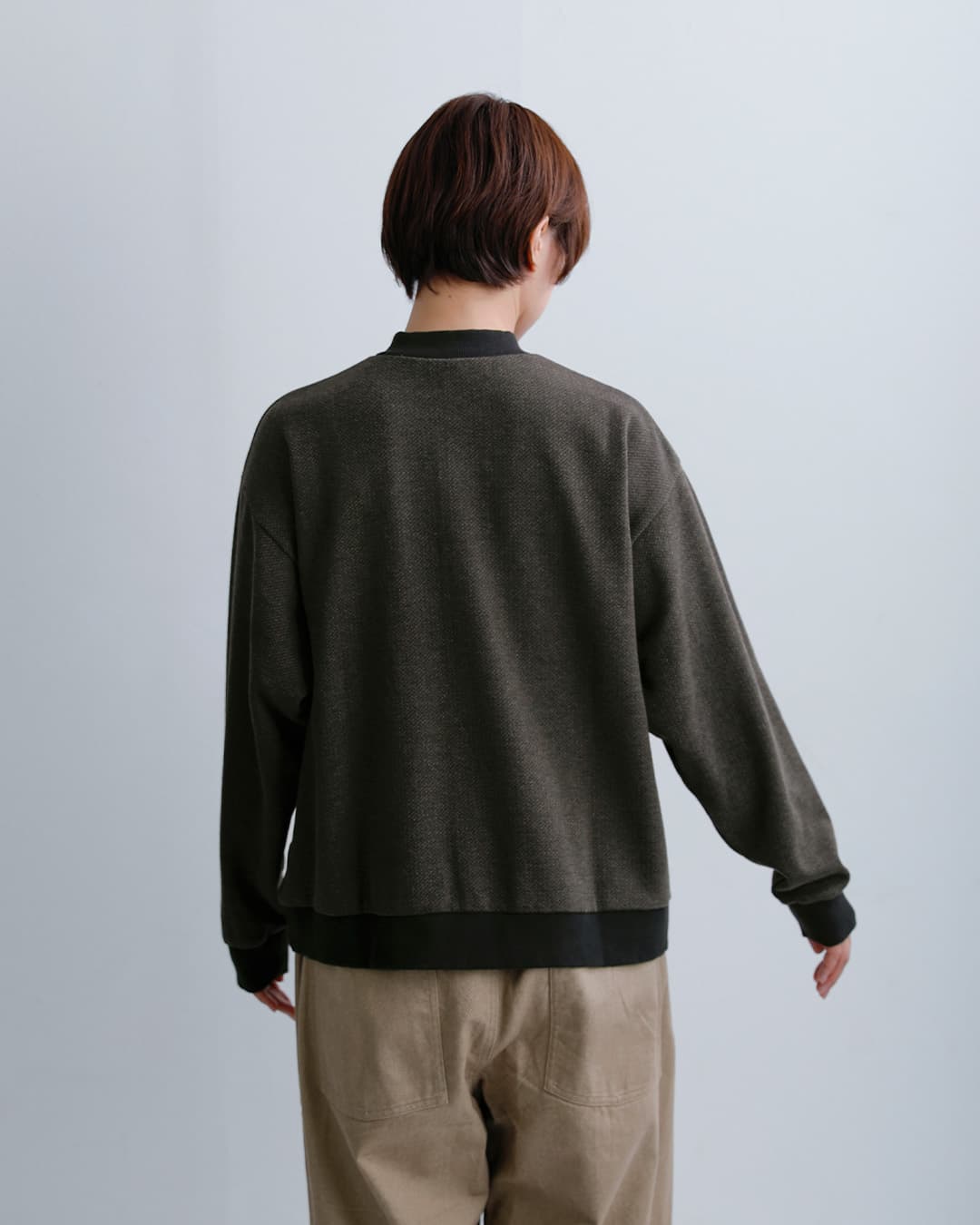 PARIS DE AOUNEウール混 クルーネック カーディガン pa244ct004