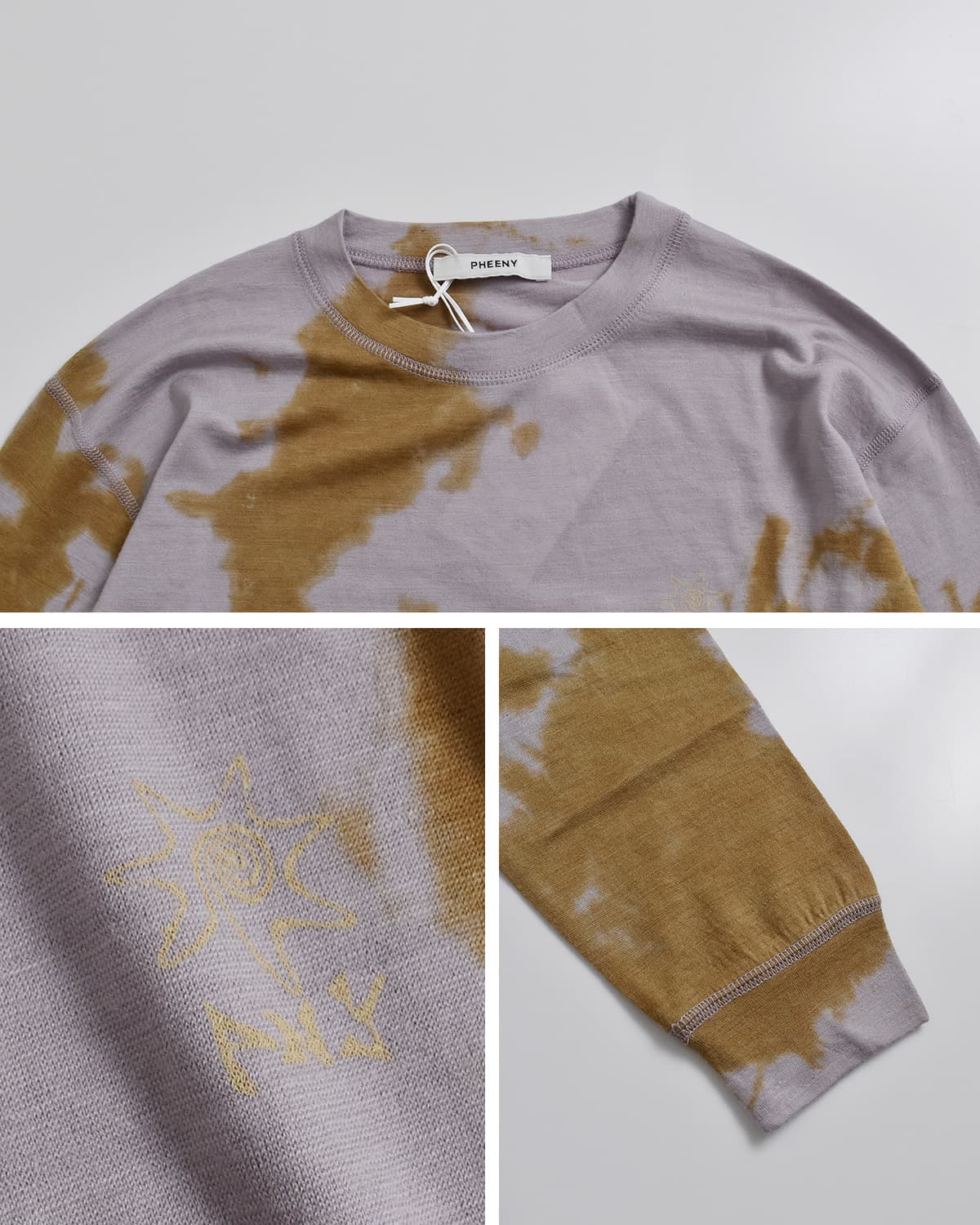 PHEENYメリノウール ダイ 長袖Tシャツ pa26-cs11