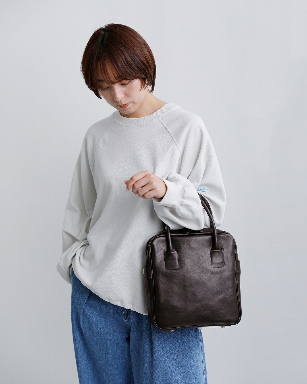 Ense(アンサ)キップレザー 2way スクエア ミニ ボストン バッグ pa802r
