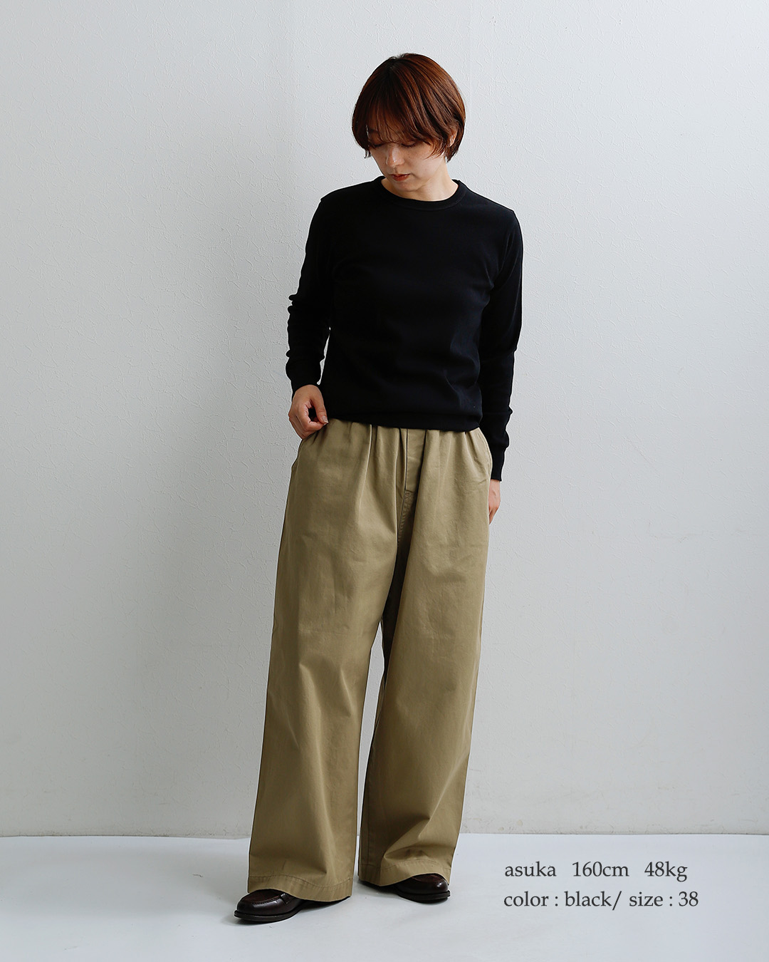 NOUVELLES DU PARADISトロワフライス コットン クルーネック 長袖カットソー pc18302a