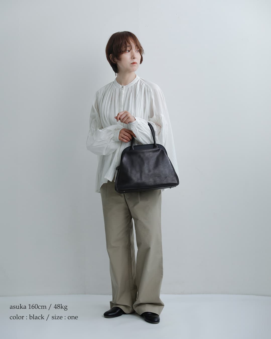 Ense アンサ キップレザー がま口 2way ショルダー バッグ Sサイズ