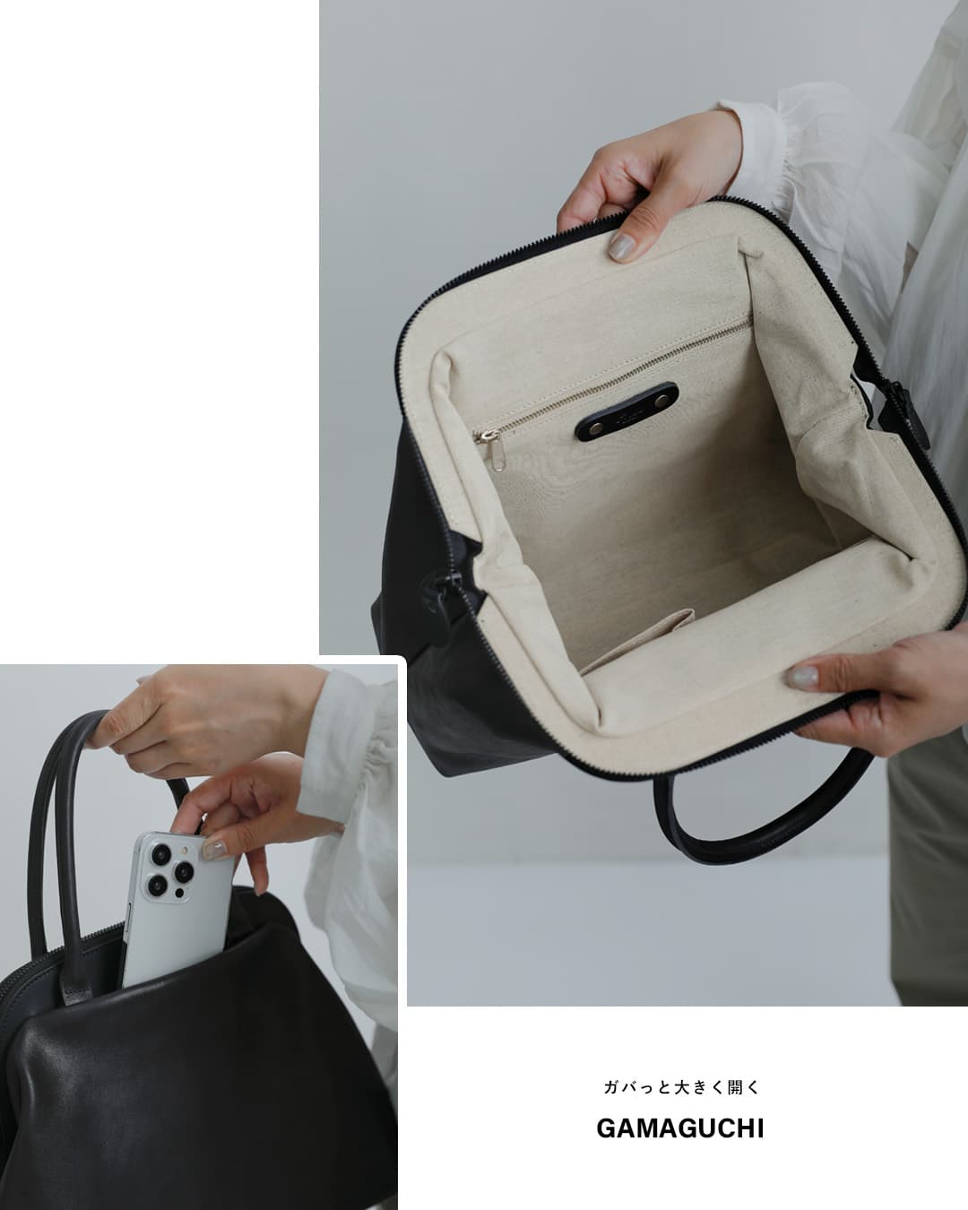 Ense(アンサ)キップレザー がま口 2way ショルダー バッグ Sサイズ “gamaguchi bag S” pens-502